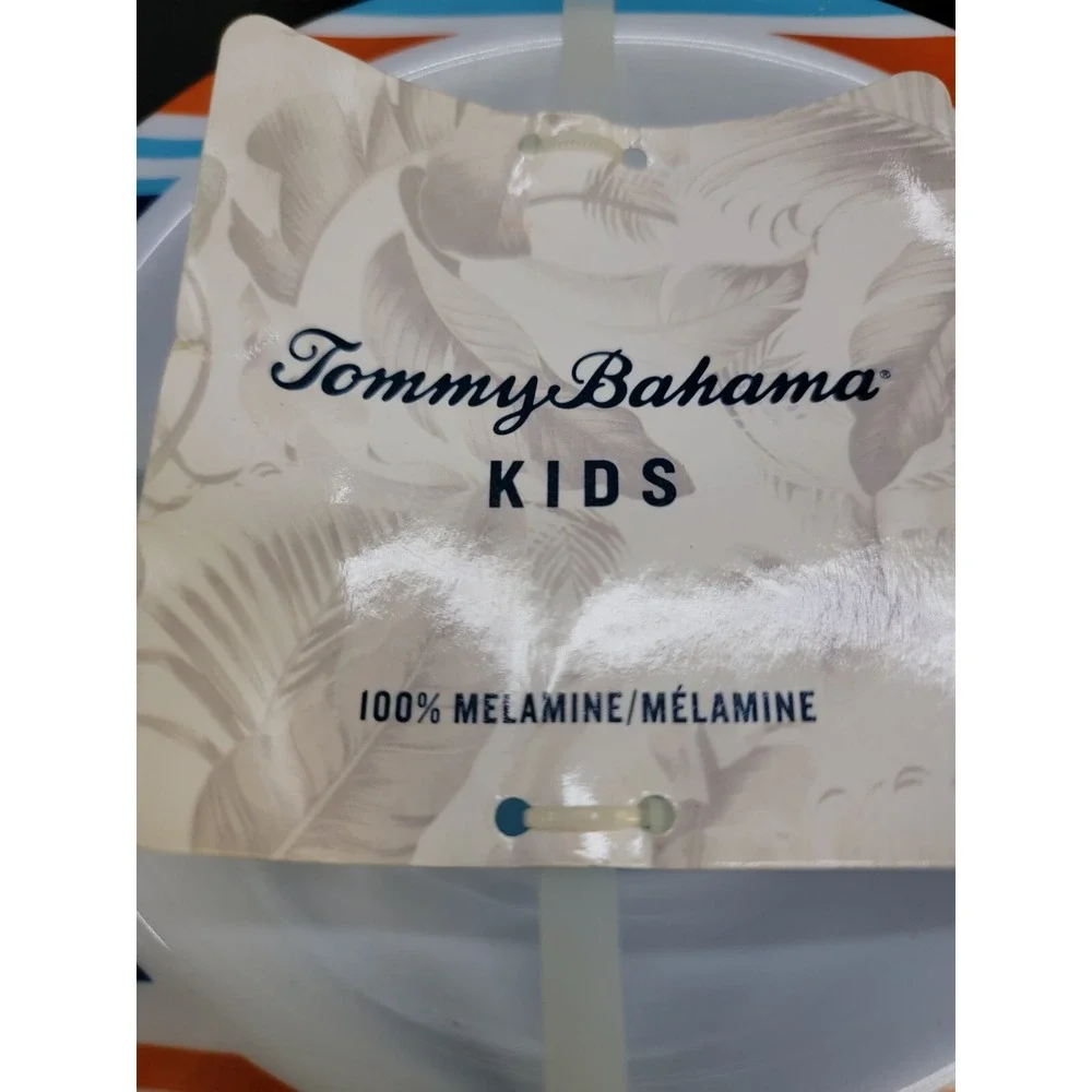 Melamine Bowls‎ Tommy Bahama 4pc. Small Bowl Set Blue Orange Stripes Beach House